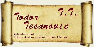 Todor Tešanović vizit kartica